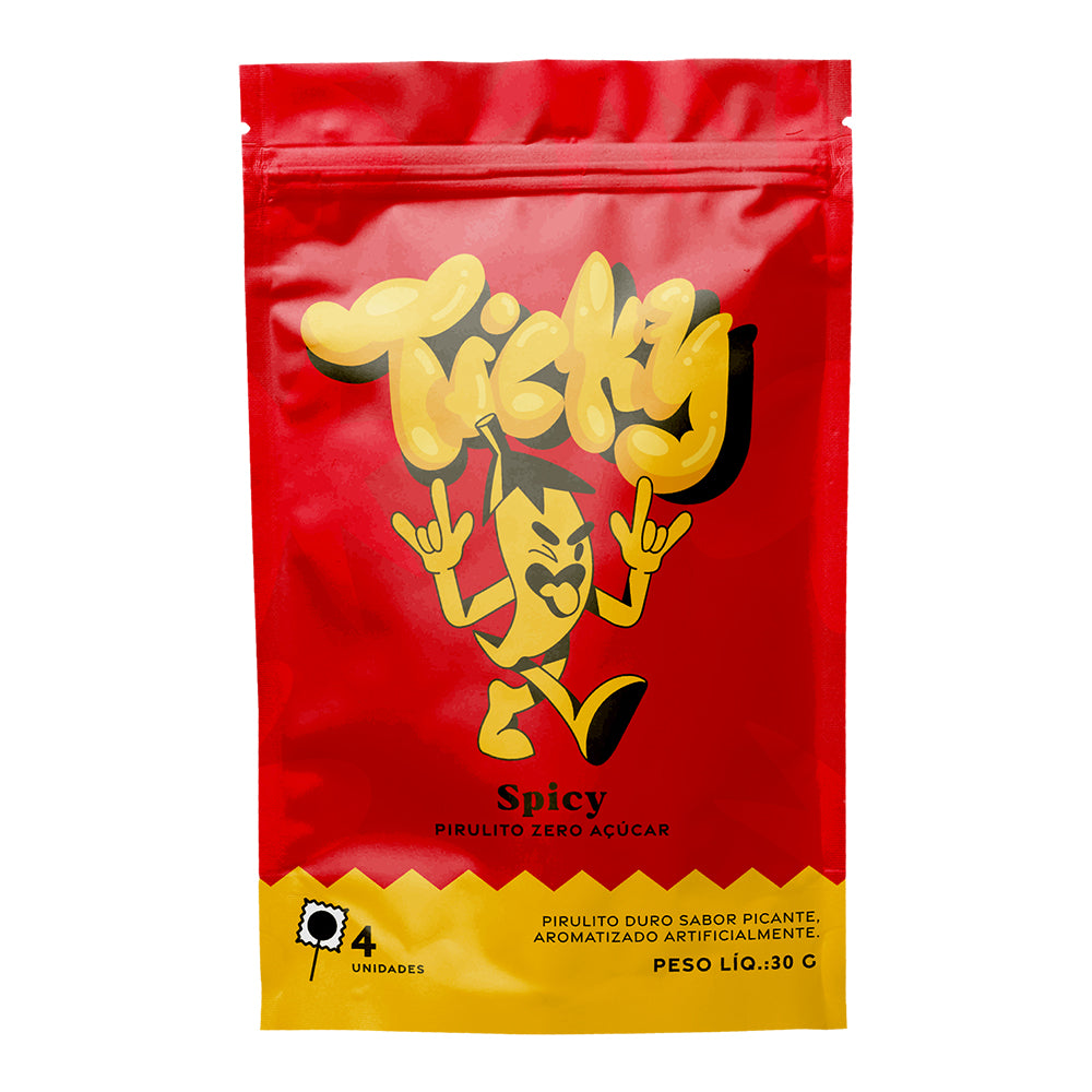 Pirulito Zero Açúcar - Mix (Algodão Doce, Cherry, Spicy, Abacaxi com Hortelã e Mate) - Pack 5 Pouches (20 Unidades)