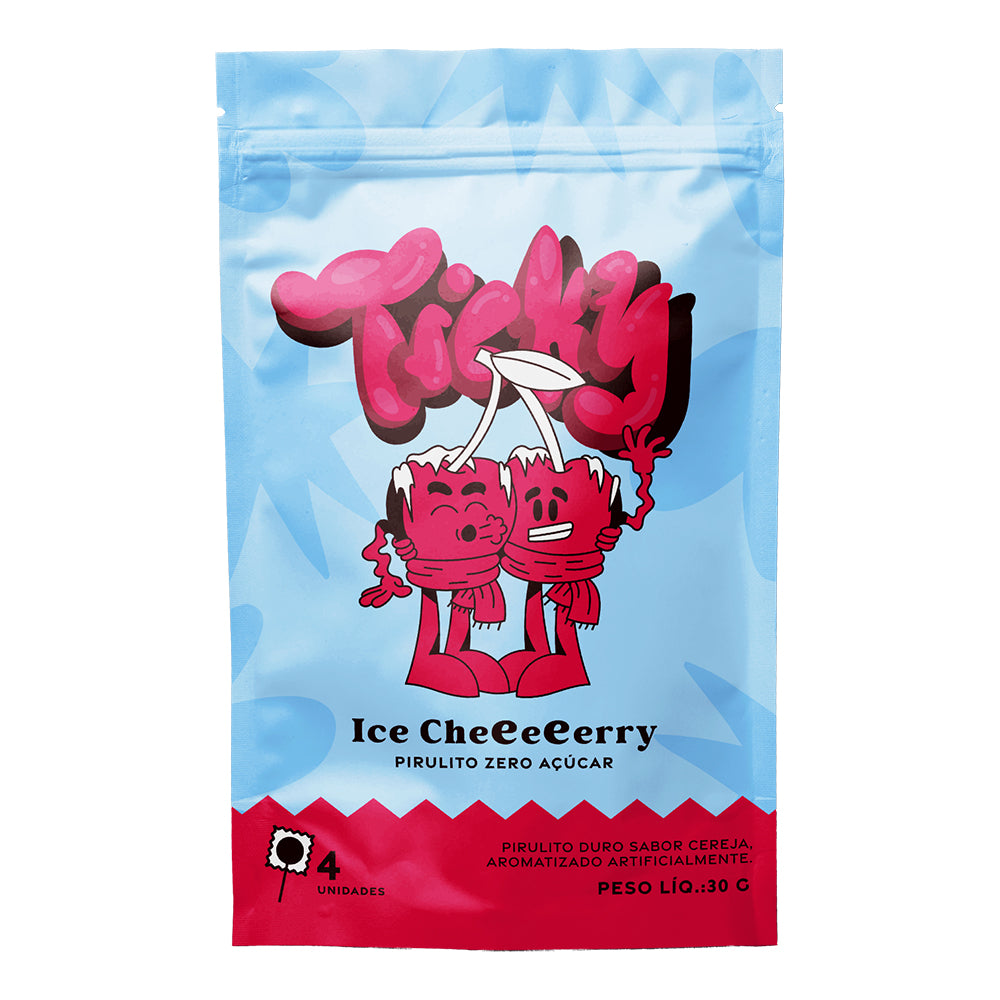 Pirulito Zero Açúcar - Mix (Algodão Doce, Cherry, Spicy, Abacaxi com Hortelã e Mate) - Pack 5 Pouches (20 Unidades)