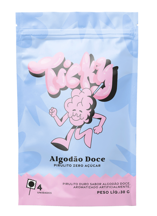 Ticky Algodão Doce — 4 pouches