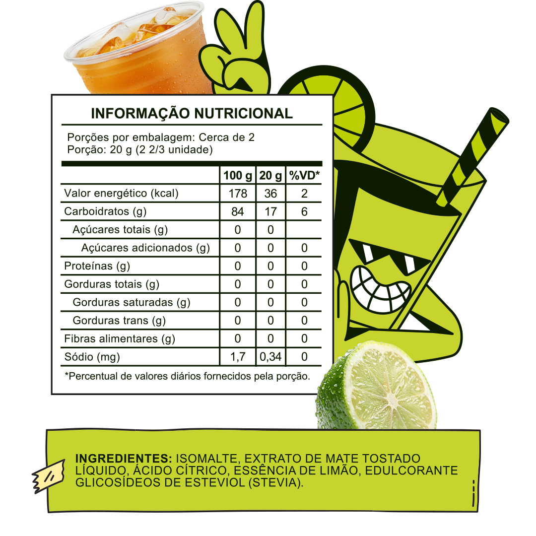 Tabela nutricional — Mate com Limão