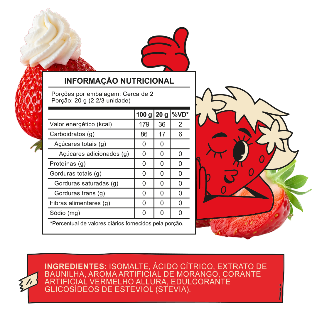 Tabela nutricional — Ticky Morango Cream — 4 pouches