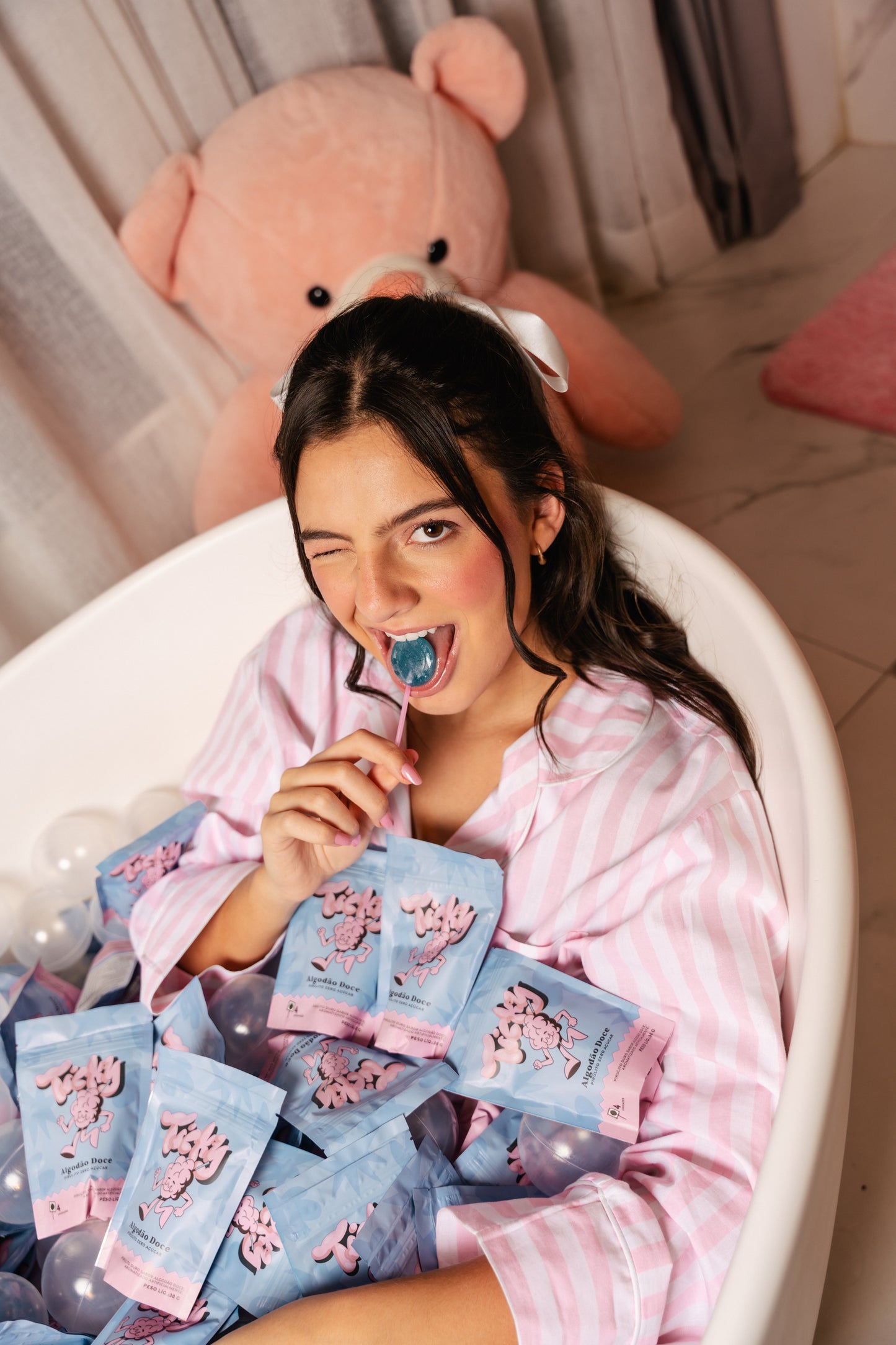 Pirulito Zero Açúcar - Mix (Algodão Doce, Cherry, Spicy e Mate) - Pack 4 Pouches (16 Unidades)